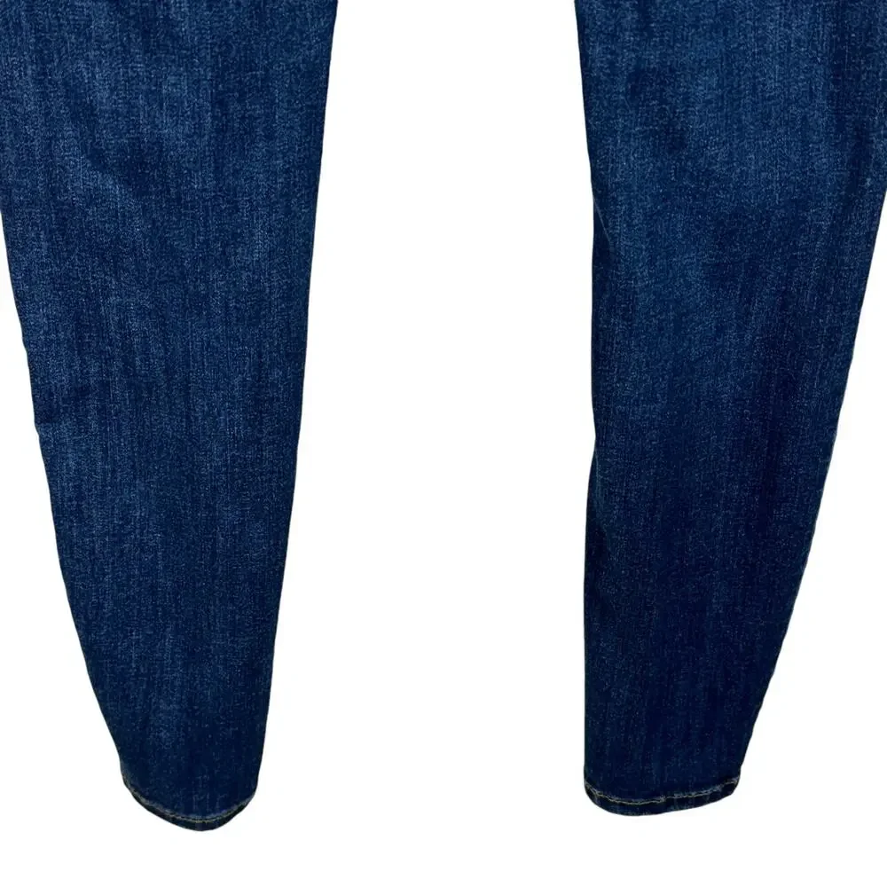 Free People SZ W25 Skinny Jeans Distressed Rips Mid-Rise Stretch Zip-Fly Blue